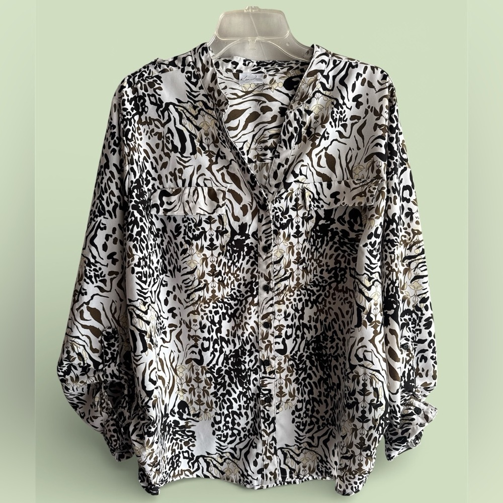 Kim Rogers Wild Pattern Button-Down Shirt